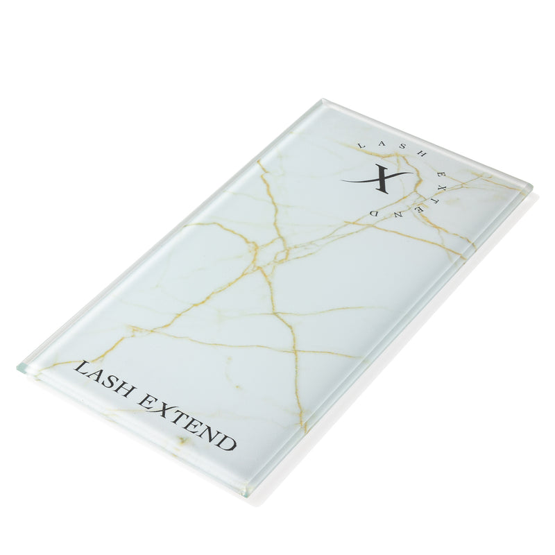 Luxury glass Lash Plate - white marble