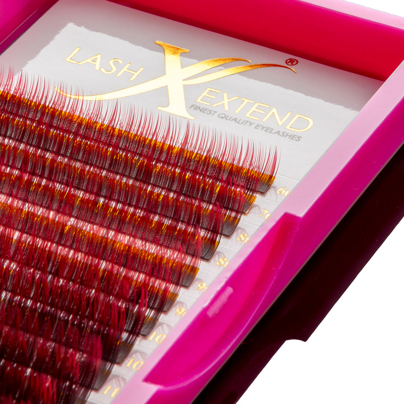 Ombre lashes black-red